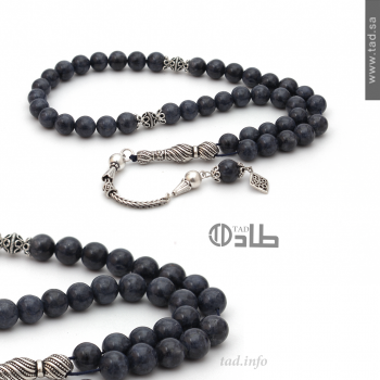 سبحة زفير طبيعي 41 حبة فضة 925 دائرية 8 مم | طاد سبحة زفير طبيعي 41 حبة فضة 925 دائرية 8 مم | طاد