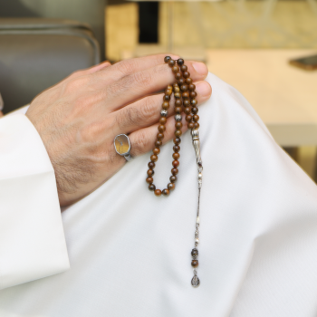 خاتم تفصيل عين النمر مع سبحة جاسبر عرض خاص فضة 925 | طاد خاتم تفصيل عين النمر مع سبحة جاسبر عرض خاص فضة 925 | طاد