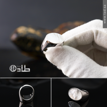 خاتم جاهز حجر الصدف فضة 925 بطابع أنيق | طاد