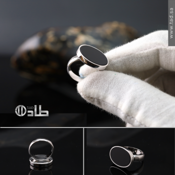 خاتم جاهز حجر أونكس فضة 925 عصري | طاد