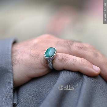 خاتم تفصيل مالاكايت فضة 925 | طاد