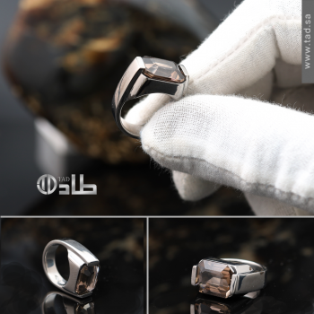 خاتم ملكي تفصيل حجر توباز فضة 925 5.51 قيراط | طاد خاتم ملكي تفصيل حجر توباز فضة 925 5.51 قيراط | طاد