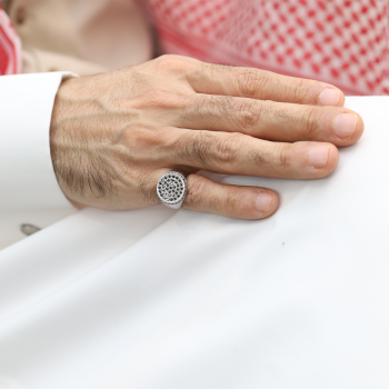 خاتم فاخر فضة 925 مع زركون أسود تفصيل خاص | طاد خاتم فاخر فضة 925 مع زركون أسود تفصيل خاص | طاد