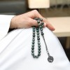 سبحة جاد طبيعي معالج اللون مع فضة طرابزون 37 حبة دائرية 10 مم | طاد سبحة جاد طبيعي معالج اللون مع فضة طرابزون 37 حبة دائرية 10 مم | طاد