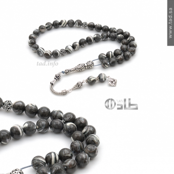 سبحة صدف طبيعي 37 حبة فضة 925 – تصميم دائري | طاد سبحة صدف طبيعي 37 حبة فضة 925 – تصميم دائري | طاد