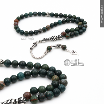 سبحة حجر الدم فضة 925 45 حبة سبحة حجر الدم فضة 925 45 حبة