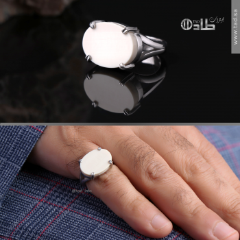 خاتم تفصيل عاج ماموث نادر فضة 925 | طاد