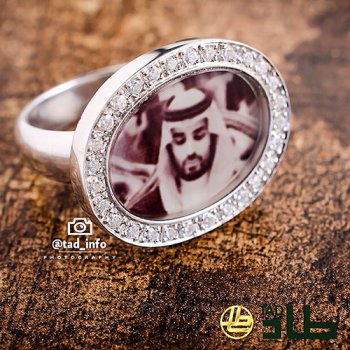 خاتم صورة نانوجراف فضة 925 مع زركون | طاد