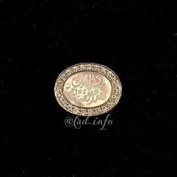 خاتم ملكي صدف مع زريكون فضة 925 حفر اسم من طاد