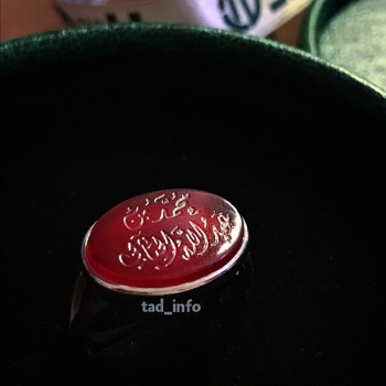 خاتم تفصيل حجر عقيق مع حفر الاسم فضة 925 | طاد