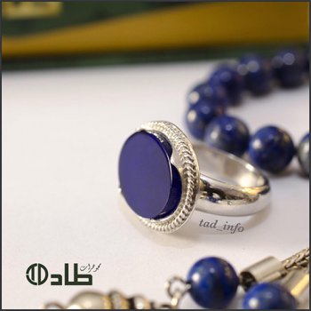 خاتم ملكي تفصيل بحجر أكريلك من الفضة عيار 925 | مجوهرات طاد