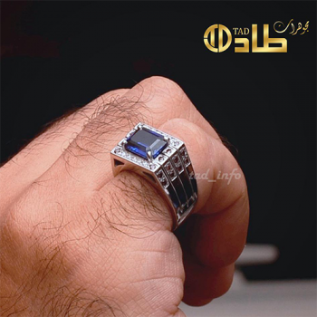 خاتم تفصيل مضلع سانثاتيك مع زركون فضة 925 | طاد