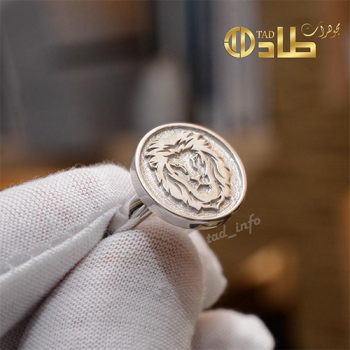 خاتم ملكي منحوت بالكامل فضة 925 من طاد