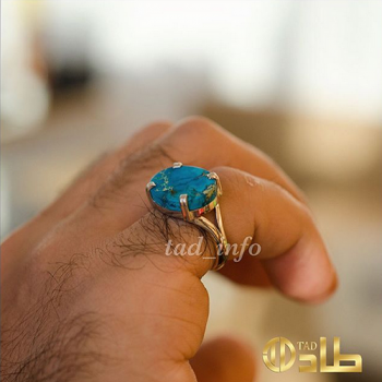 خاتم ملكي تفصيل بحجر جاسبر من الفضة عيار 925 | مجوهرات طاد
