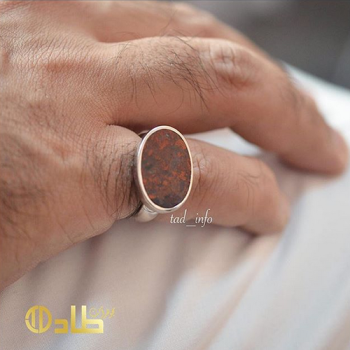 خاتم ملكي جاسبر تفصيل رجالي فضة 925 طاد