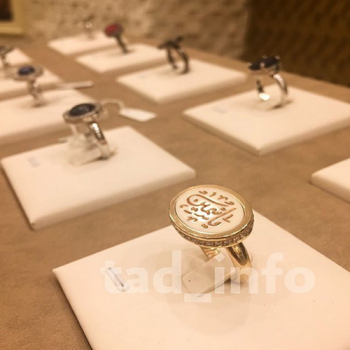 خاتم تفصيل حجر أكريلك مع حفر الاسم فضة 925 طابع فاخر | طاد