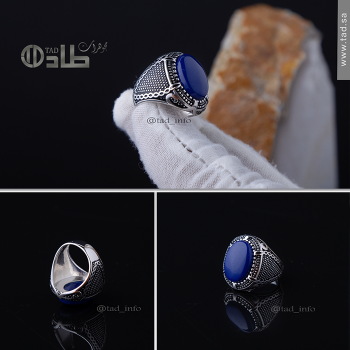 خاتم مزخرف عقيق مميز فضة 925 | طاد