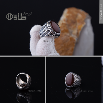 خاتم مزخرف عقيق كلاسيكي فضة 925 | طاد خاتم مزخرف عقيق كلاسيكي فضة 925 | طاد