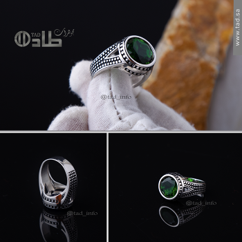 خاتم مزخرف زريكون راقي فضة 925 | طاد