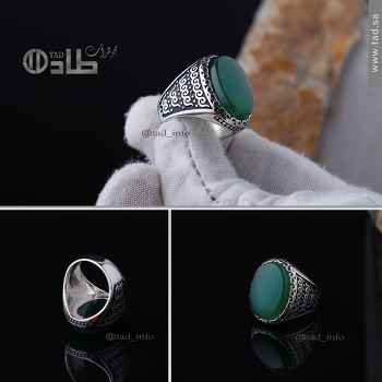 خاتم مزخرف عقيق كلاسيكي فضة 925 | طاد خاتم مزخرف عقيق كلاسيكي فضة 925 | طاد