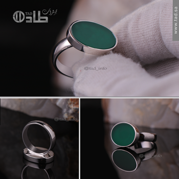 خاتم جاهز حجر عقيق فضة 925 بطابع راقٍ | طاد