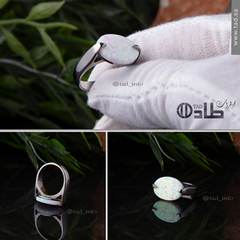 خاتم فاخر تفصيل بحجر الأوبال الياباني من طاد