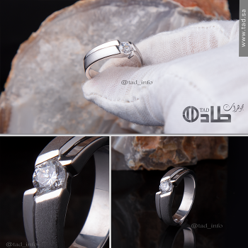 خاتم تفصيل بحجر زريكون فضة 925 | طاد