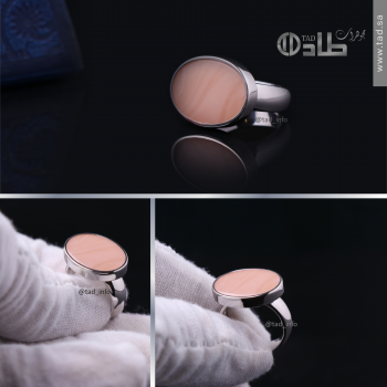 خاتم تفصيل كوارتز لحمي معالج اللون فضة 925 | طاد خاتم تفصيل كوارتز لحمي معالج اللون فضة 925 | طاد