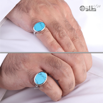خاتم تفصيل فيروز داكن فضة 925 | طاد خاتم تفصيل فيروز داكن فضة 925 | طاد