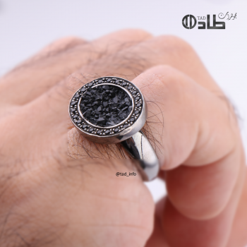 خاتم ملكي حجر دروزي أسود مع زركون تفصيل خاص | طاد خاتم ملكي حجر دروزي أسود مع زركون تفصيل خاص | طاد