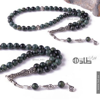 سبحة جاسبر (العين الخضراء) حجر طبيعي مع فضة 925 – 45 حبة – 8 ملم سبحة جاسبر (العين الخضراء) حجر طبيعي مع فضة 925 – 45 حبة – 8 ملم