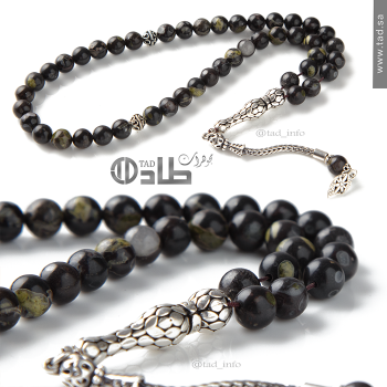 سبحة أوبسديان طبيعي 45 حبة مع فضة 925 – حجم 8 مم