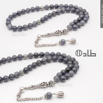 سبحة لولايت طبيعي موف فاتح 45 حبة فضة 925 دائرية 8 مم | طاد