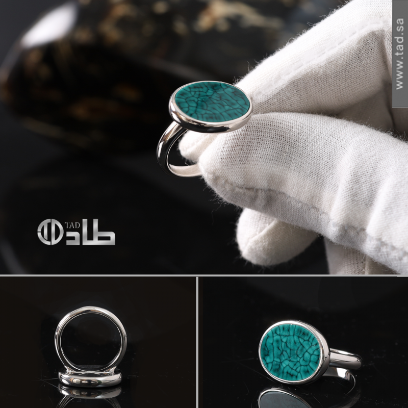 خاتم ملكي فضة 925 بحجر ريسن شجري تصميم مميز | مجوهرات طاد خاتم ملكي فضة 925 بحجر ريسن شجري تصميم مميز | مجوهرات طاد