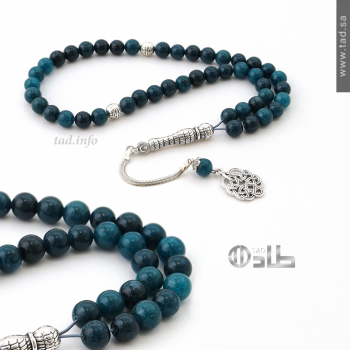 سبحة جاد معالج 45 حبة مع إكسسوارات معدنية – حجم 8 مم سبحة جاد معالج 45 حبة مع إكسسوارات معدنية – حجم 8 مم