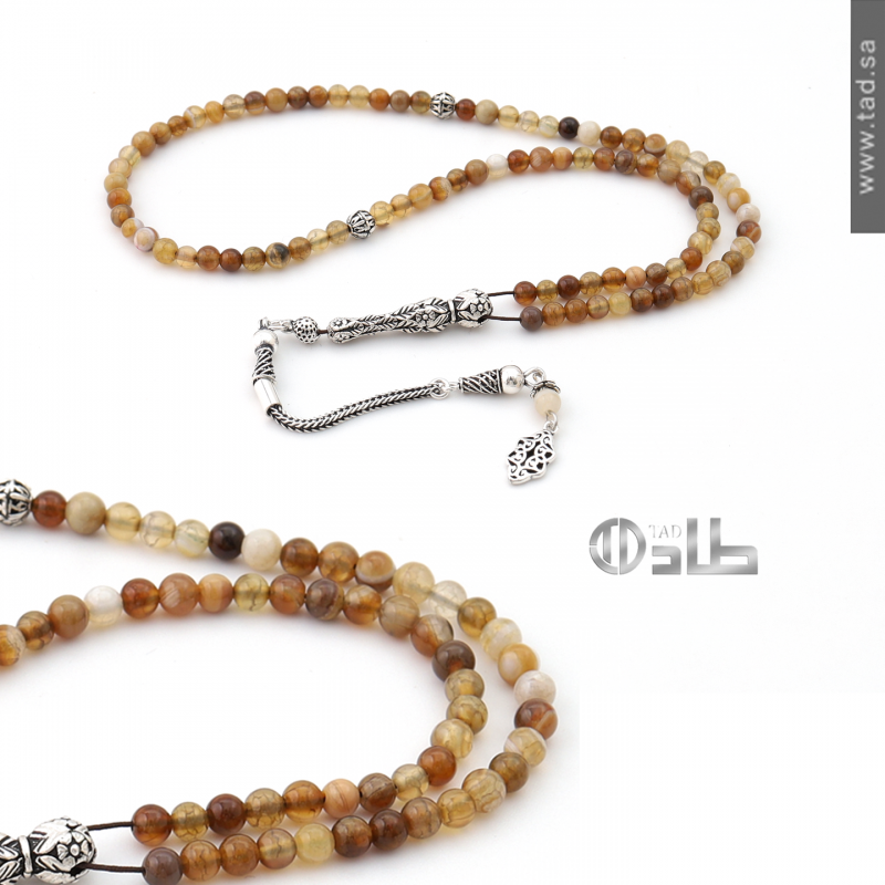 سبحة عقيق طبيعي حجم صغير 71 حبة 4 مم قصة دائرية خيار أنيق مع فضة 925 | طاد سبحة عقيق طبيعي حجم صغير 71 حبة 4 مم قصة دائرية خيار أنيق مع فضة 925 | طاد