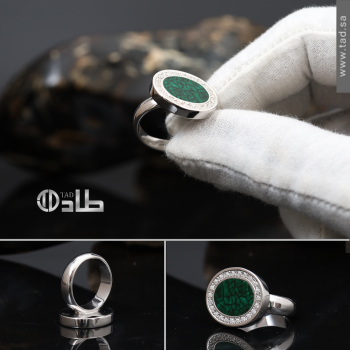 خاتم ملكي ريسن شجري مع إطار زركون تفصيل خاص | طاد خاتم ملكي ريسن شجري مع إطار زركون تفصيل خاص | طاد