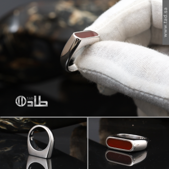 خاتم فضة 925 عقيق ملكي تصميم فاخر رجالي | طاد خاتم فضة 925 عقيق ملكي تصميم فاخر رجالي | طاد