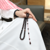 سبحة فاتوران زعفراني مع تمليكة 45 حبة قصة دائرية 10 مم | طاد