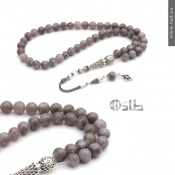 سبحة جاد طبيعي 45 حبة مع فضة 925 – حجم 8 مم سبحة جاد طبيعي 45 حبة مع فضة 925 – حجم 8 مم