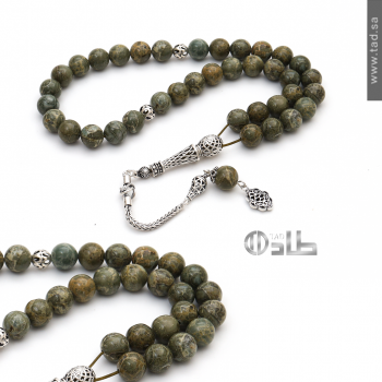 سبحة جاسبر طبيعي فضة 925 – 37 حبة تصميم دائري سبحة جاسبر طبيعي فضة 925 – 37 حبة تصميم دائري