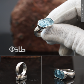 خاتم ملكي فضة 925 بحجر ريسن شجري طبيعي فاخر | مجوهرات طاد خاتم ملكي فضة 925 بحجر ريسن شجري طبيعي فاخر | مجوهرات طاد