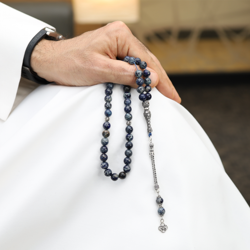 سبحة جاسبر طبيعي 45 حبة فضة عيار 925 – حجم 8 ملم سبحة جاسبر طبيعي 45 حبة فضة عيار 925 – حجم 8 ملم