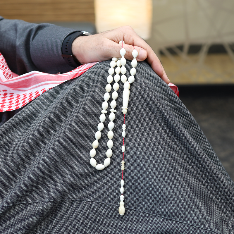 سبحة عظم جمل مع تمليكة 33 حبة قصة بيضاوية 14x9 مم | طاد سبحة عظم جمل مع تمليكة 33 حبة قصة بيضاوية 14x9 مم | طاد
