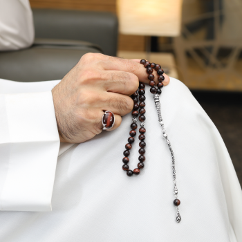 خاتم تفصيل عين النمر مع سبحة عين النمر عرض خاص فضة 925 | طاد خاتم تفصيل عين النمر مع سبحة عين النمر عرض خاص فضة 925 | طاد