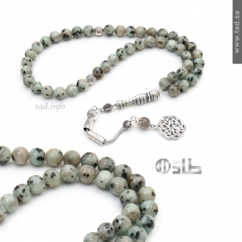 سبحة جاد معالج 45 حبة مع إكسسوارات معدنية – حجم 8 مم سبحة جاد معالج 45 حبة مع إكسسوارات معدنية – حجم 8 مم
